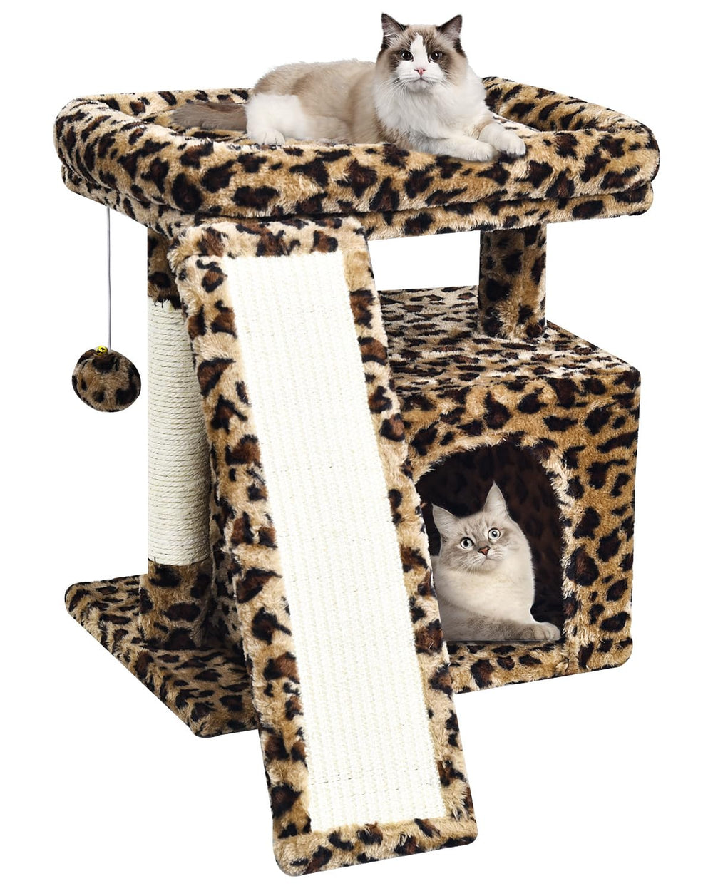 SIYIPURR árbol gatos leopardo con rascador envuelto para afilar uñas y proteger muebles.