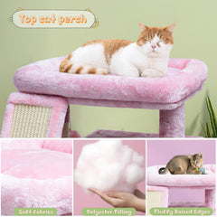 SIYIPURR rampa-gato-rosado: escalada fácil para felinos adultos y gatitos