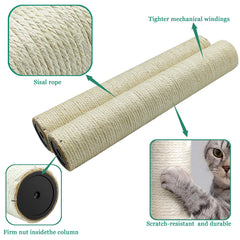 SIYIPURR sisal natural ofrece superficie resistente para arañar.