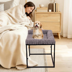 Cama lateral SKTREVAN junto a la cama para perros pequeños, descanso seguro.