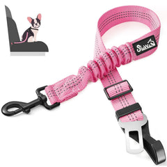 SlowTon Cinturón para perro en coche con hebilla rosa para seguridad.