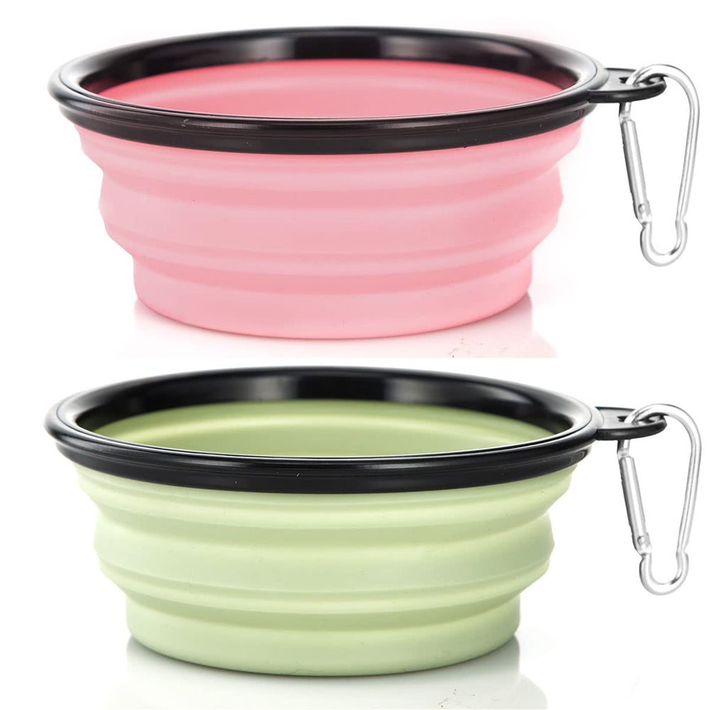 SLSON tazones colapsables para perros y gatos, dos piezas para viaje.