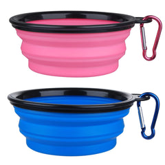 SLSON tazones colapsables para perros y gatos, dos colores, ideales para viajar