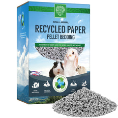 Small Pet Select pellets de papel reciclado con absorbencia alta para jaulas limpias.