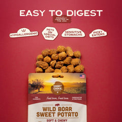 Smart Cookie snack batata dulce natural; sabor suave para perros.
