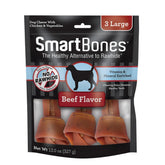 SmartBones grandes masticables con carne real en envase: sabor apetecible para perros.