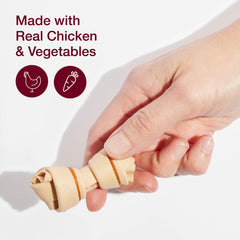 SmartBones Mini Huesos Pollo Real, pieza individual para masticar sin cuero.