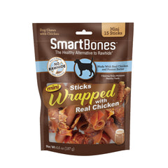 SmartBones Mini: palitos envueltos de pollo con mantequilla de maní, sabor irresistible para perros.