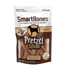 Golosina SmartBones sin cuero crudo para perros, masticación segura.
