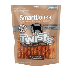 SmartBones torsades poulet-buffle avant, goût riche et sans cuir.