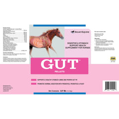 SmartEquine Gut Pellets etiqueta detallada con ingredientes herbales