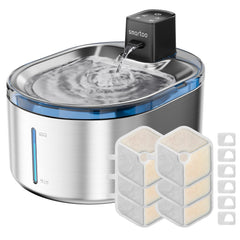Smartoo bebederos gatos inoxidable 4-5l: hidratación continua para gatos sin cables