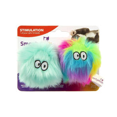 SmartyKat Fuzzy Friends: bola de felpa arcoíris y turquesa para juego activo