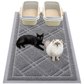 Smiry alfombrilla para arena de gatos 47x32 cm gris, atrapa arena y facilita limpieza.