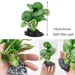 Smoothedo-Pets plantas artificiales para acuario, refugio suave con seda.