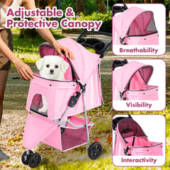 SMUG Carrito de paseo para mascotas, interior cómodo para mascotas pequeñas.