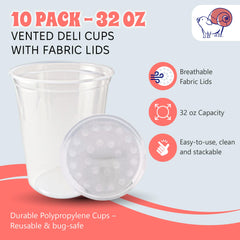 Paquete de 10 Snout and Shell Deli cups, empaque compacto y ordenado