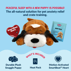 Snuggle Puppy diseño marrón y blanco que imita a un compañero