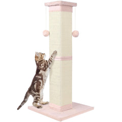 SOCATER rascador gato 33 pulgadas rosa para rascar alto y estirarse