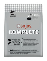 Sojos Complete bolsa de alimento seco deshidratado para perros senior, listo para rehidratar.
