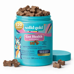 Solid Gold Probiotics para perros, masticables sabor tocino para una digestión suave.