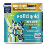 SeaMeal de Solid Gold, probiótico para perros y gatos en frasco, soporte digestivo.