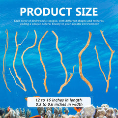 Solsew madera flotante ramificada de 12-16 pulgadas, refugio para peces