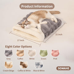 SOMAHE cama-gato doble-textura-plush: texturas suaves para amasado y descanso.