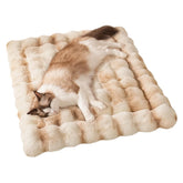 SOMAHE cama gatos autocalentable con felpa moteada, confort suave para acurrucarse.