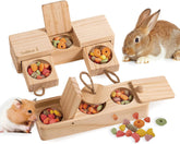 SoulThink: Juguete de madera para conejos con rompecabezas para olfatear y comer.