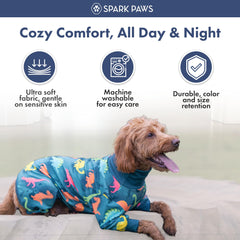 Spark Paws Pijama para Perro, ajuste 4-vías: libertad de movimiento.