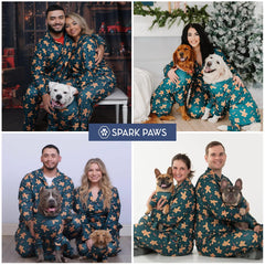 Spark Paws pijama para perro con diseño navideño y hombre pan jengibre