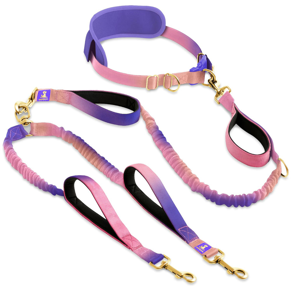 SparklyPets: correa doble para dos perros, ideal para paseos estables y sin tirones.