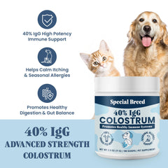 Special Breed colostro de pasto igG40 polvo listo para mezclar con comida