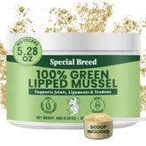 Special Breed polvo mejillón labio verde para perros, apoya movilidad diaria.