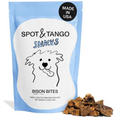 Spot & Tango Bison Bites empaque atractivo para premiar durante entrenamiento.