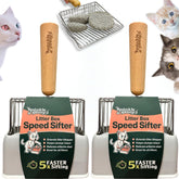 Sprinkle & Sweep cazo para arena de gatos, dos unidades, limpieza rápida.