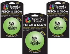 Spunky Pup Fetch and Glow Ball grande en colores variados, ideal para sesiones de juego diurnas o nocturnas