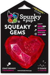 Spunky Pup Squeaky Gems Corazón Juguete, ideal para jugar y fetch en interiores.