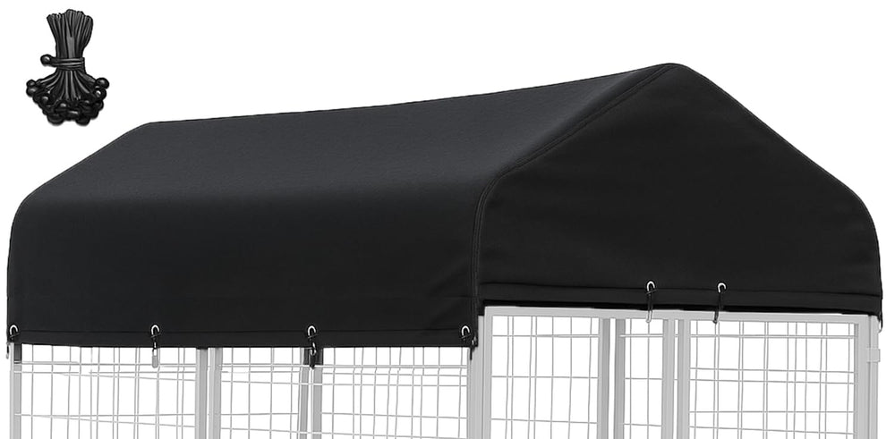 STAYDEN cobertura jaula perro 8x4 vista frontal con protección para lluvia