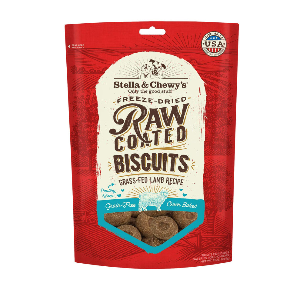 Stella & Chewy's: galletas crudas recubiertas de cordero, premio sabroso para perros