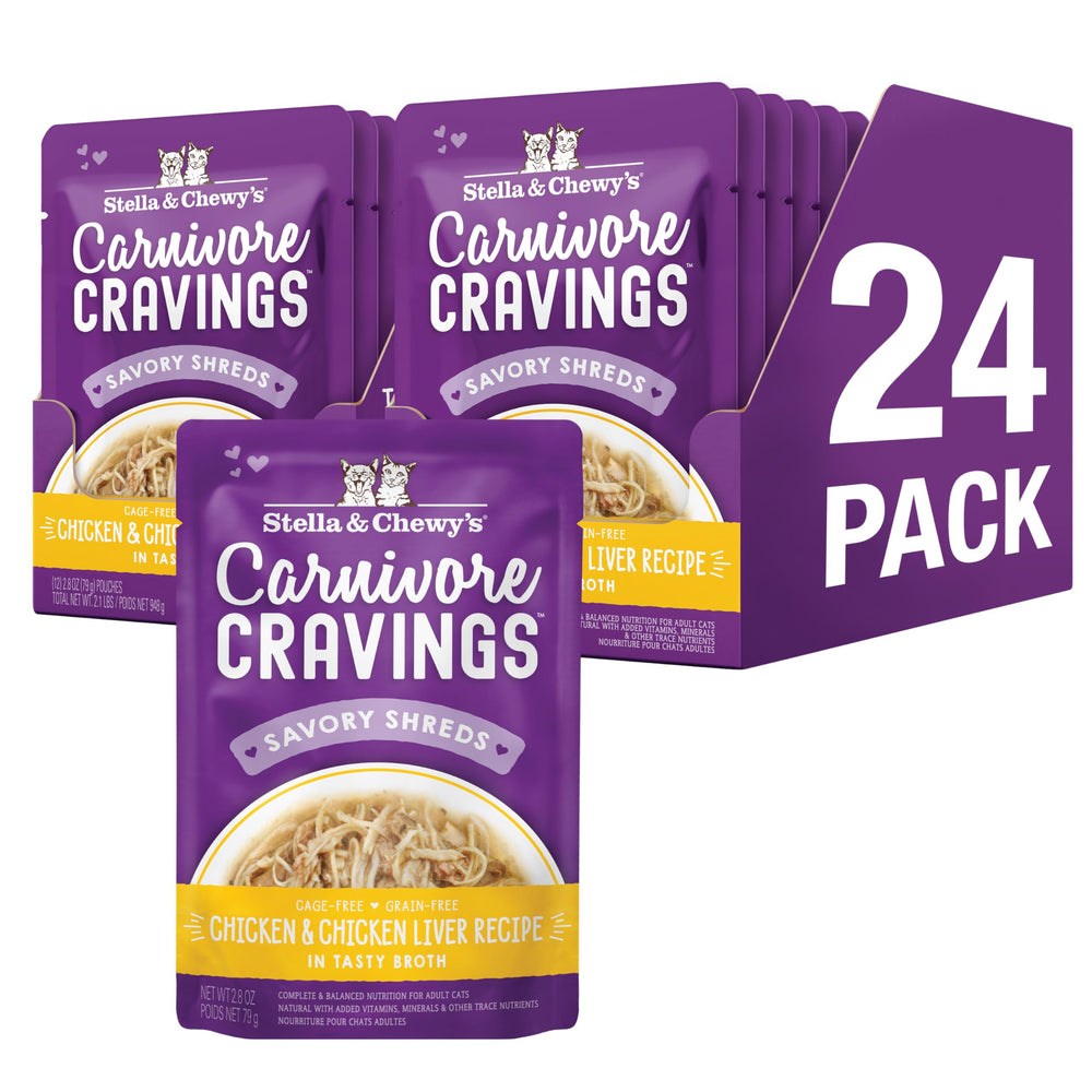 Stella & Chewy's Carnivore Cravings, bolsa de pollo con hígado, sabor atractivo para gatos selectivos