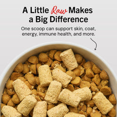 Stella & Chewy's carne de res alimentada con pasto y salmón para mayor palatabilidad.