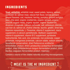Proteínas marinas variadas en Stella & Chewy's Wild Red para sabor natural sin pollo.