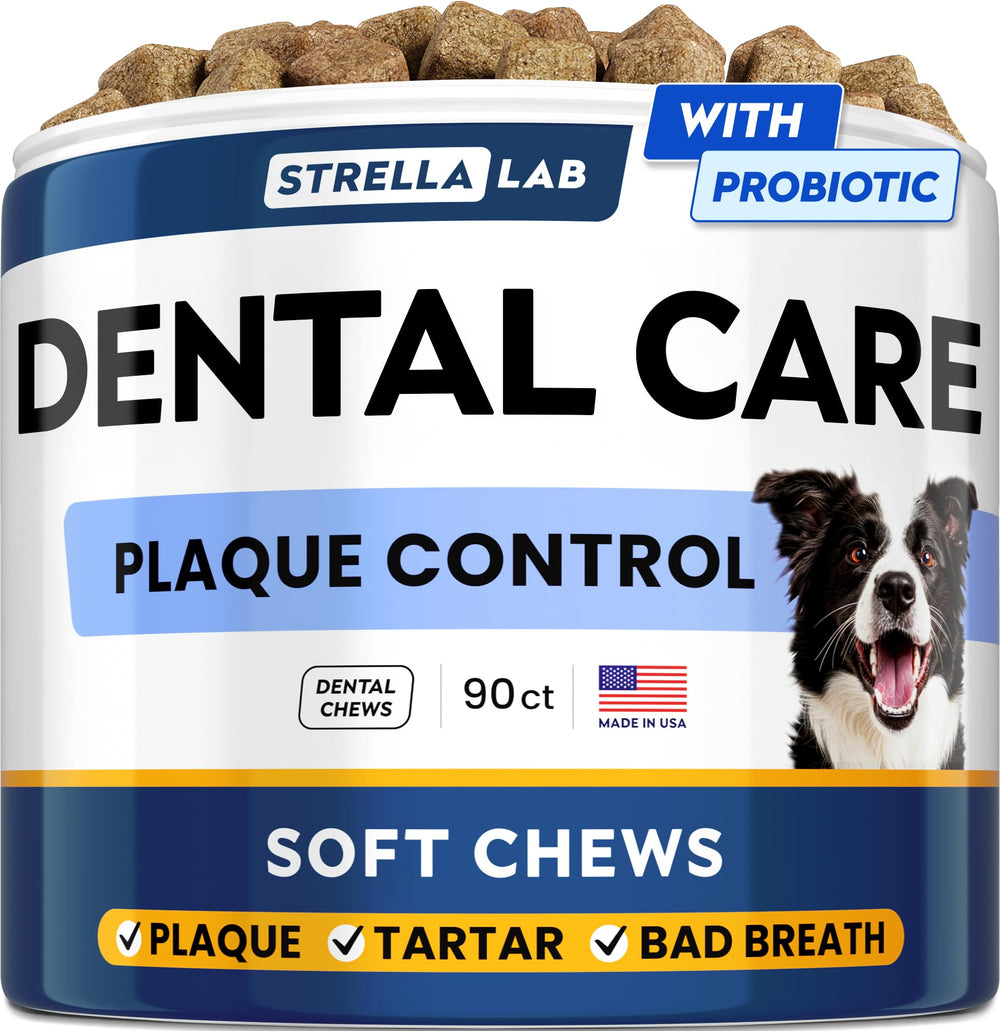 STRELLALAB huesos dentales para perros; limpieza suave y aliento más fresco.