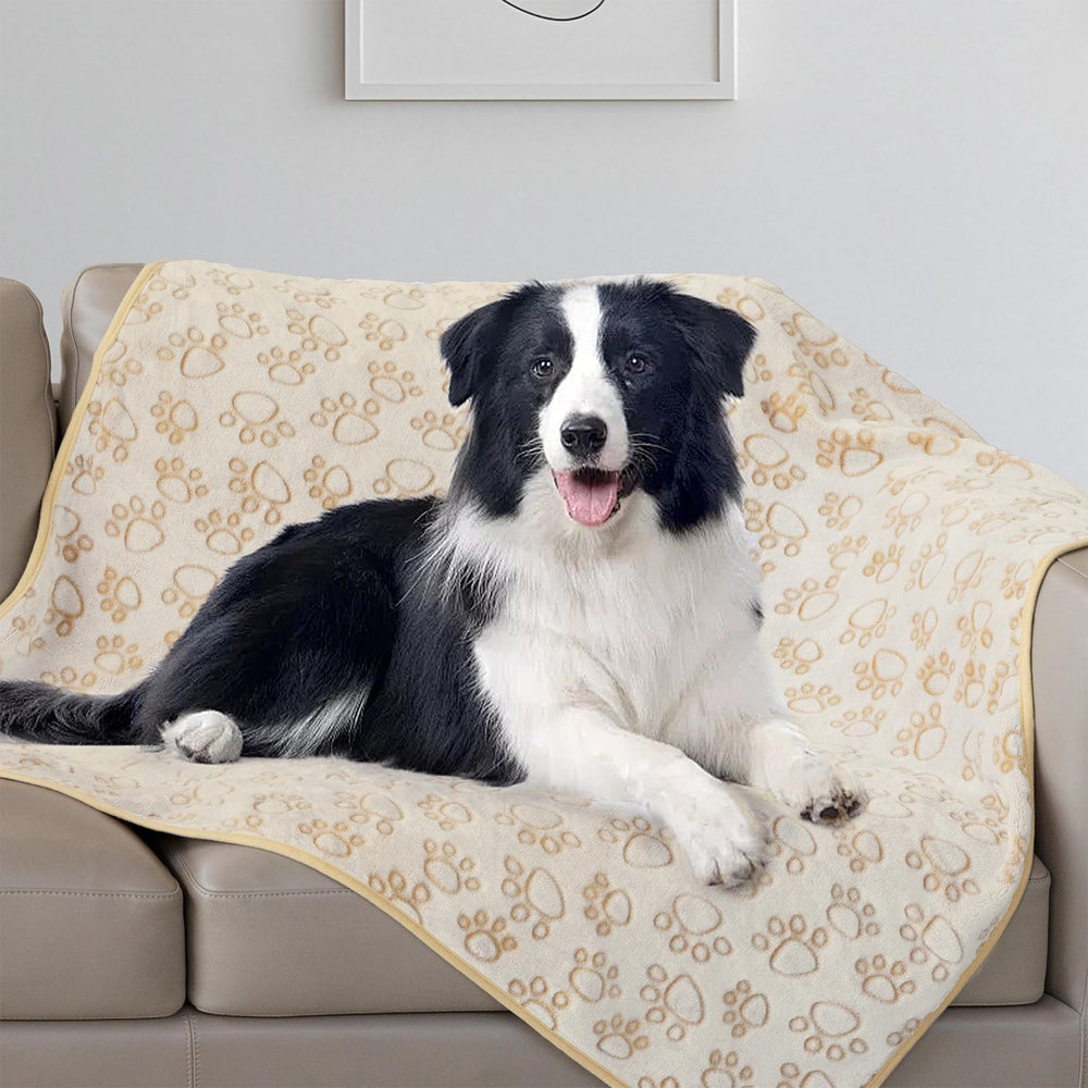 Manta Stuffed para perro grande beige suave, ideal para sofá