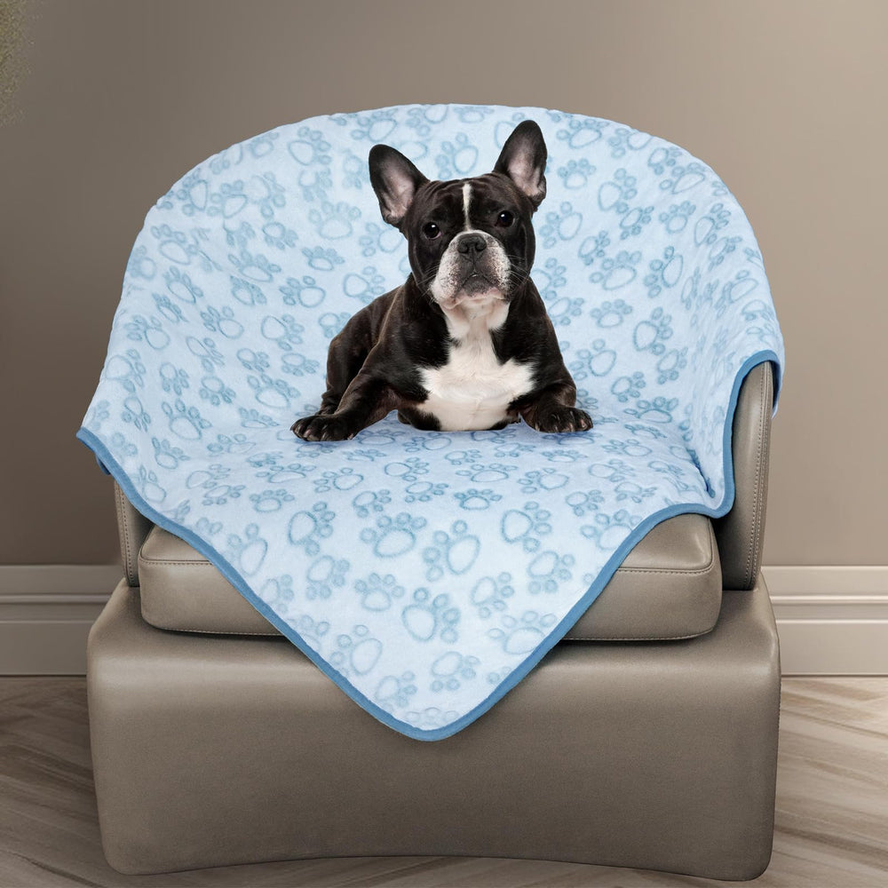 Manta Stuffed para perros azul franela suave, descanso cómodo en casa