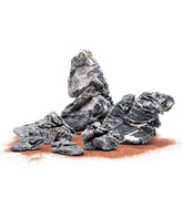 Piedras SubstrateSource Seiryu Montaña Azul Gris con venas blancas para acuario, realzan contraste.