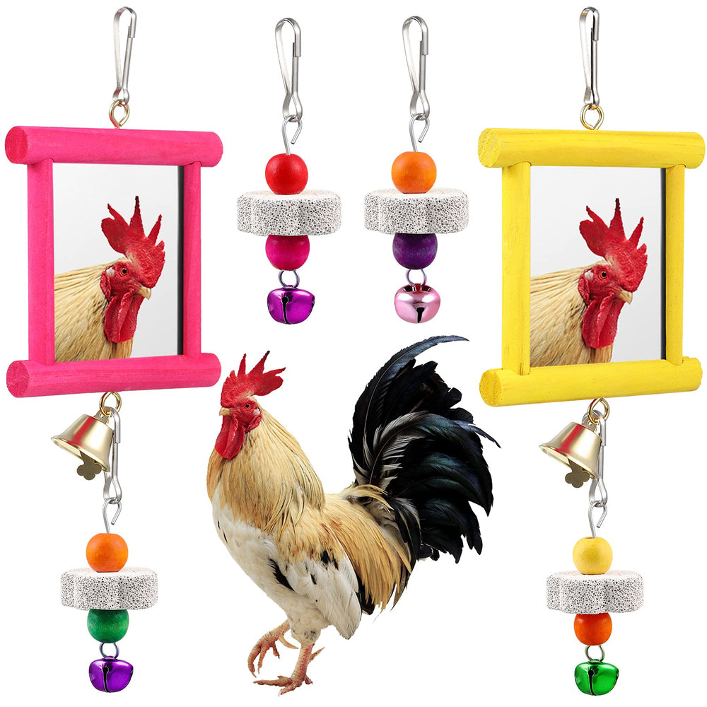 Sumind espejo pollo colgante rojo para entretenimiento y estimulación sensorial.