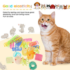 Sumind juguete gato muelle espiral colores azules para juego activo.